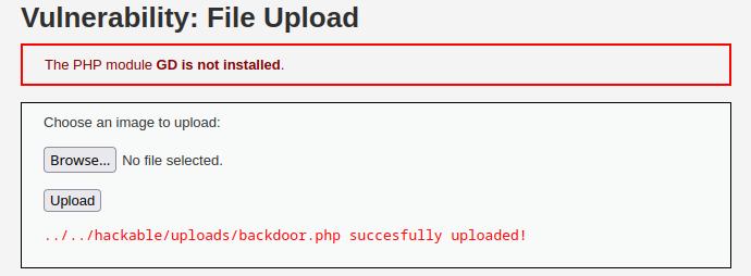 dvwa low security file upload succesfully uploaded