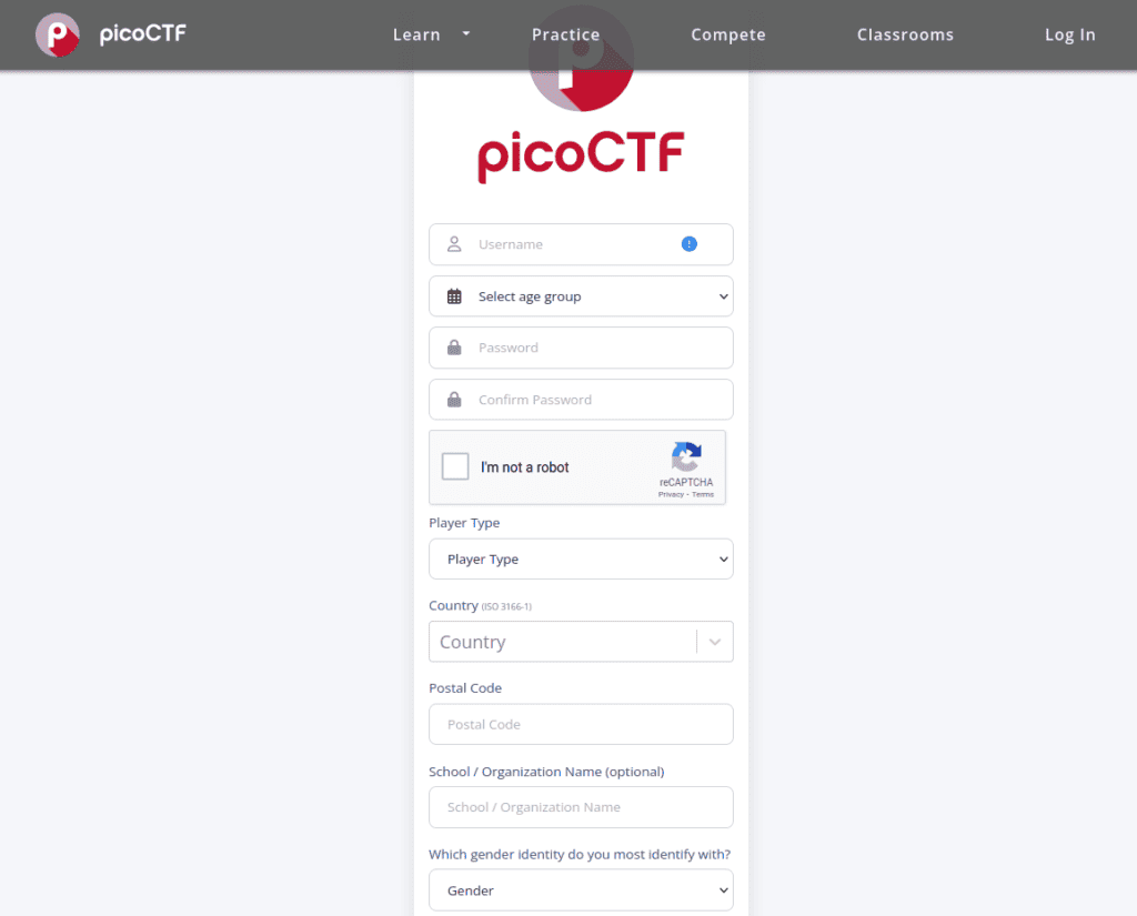picoctf register